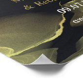 Poster de bienvenue du Mariage en marbre noir et o (Coin)