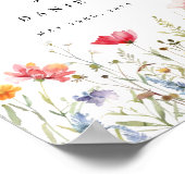 Poster de bienvenue du Mariage fleur sauvage (Coin)