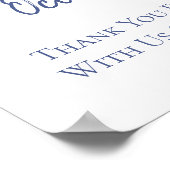 Poster de bienvenue du Mariage Floral Bleu (Coin)