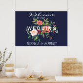 Poster de bienvenue du Mariage Floral Chic (Cuisine)