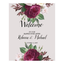 Poster de bienvenue du Mariage floral de Bourgogne