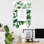 Poster de bienvenue du Mariage Plante de la verdur (Bureau à domicile)