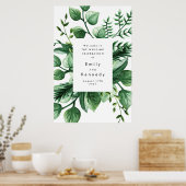 Poster de bienvenue du Mariage Plante de la verdur (Cuisine)