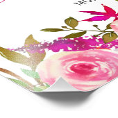 Poster de bienvenue du Mariage rose Fuchsia (Coin)