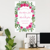 Poster de bienvenue du Mariage rose vif (Bureau à domicile)