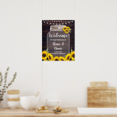 Poster de bienvenue Mariage Poster de tournesol Po (Cuisine)