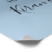 Poster de bienvenue mariage Rose Gold Drives Bleu (Coin)