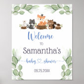 Poster de bienvenue pour le Baby shower animal de  (Devant)