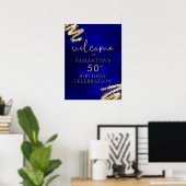 Poster de bienvenue Royal Blue and Gold Birthday 1 (Bureau à domicile)
