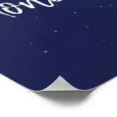 Poster De Bienvenue Sur La Lune Et Le Baby shower (Coin)