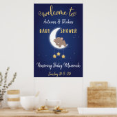 Poster De Bienvenue Sur La Lune Et Le Baby shower (Cuisine)