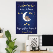 Poster De Bienvenue Sur La Lune Et Le Baby shower (Bureau à domicile)