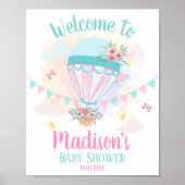 Poster de bienvenue sur le Baby shower de ballon à (Devant)