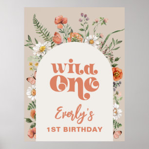 Poster de bienvenue Wild One Fleur sauvage