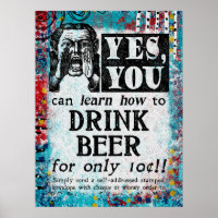Poster de bière - Drôle Vintage Annonce