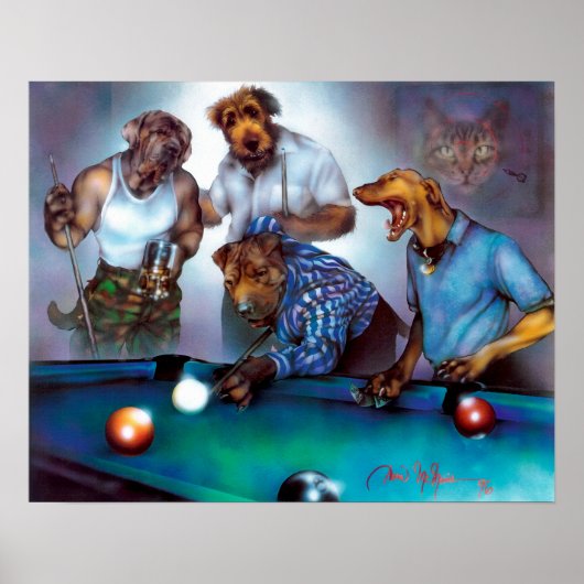 Poster de billard pour chiens (Devant)