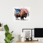 Poster de bison patriotique (Bureau à domicile)