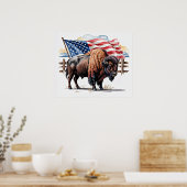 Poster de bison patriotique (Cuisine)