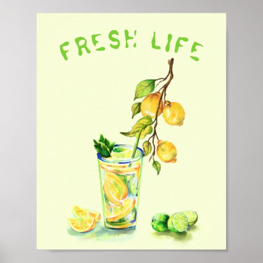 Poster de boisson au Cool de citron frais - Texte  (Devant)