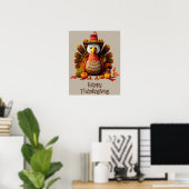 Poster de bon thanksgiving Turquie (Bureau à domicile)