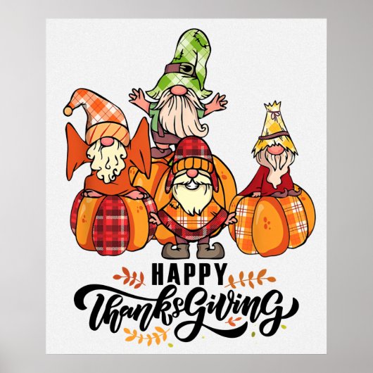 Poster de bons thanksgivings Gnomes (Devant)