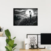 Poster de Boo Kitty au clair de lune (Bureau à domicile)