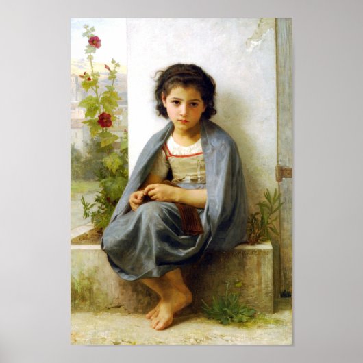 Poster de Bouguereau The Little Kitter (Devant)