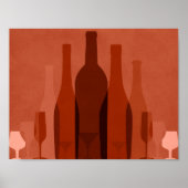 poster de bouteilles de vin orange moderne (Devant)