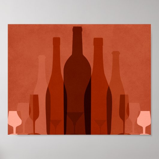 poster de bouteilles de vin orange moderne (Devant)