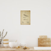 Poster de brevet Barber Razor Imprimer l'oeuvre (Cuisine)