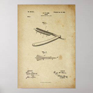 Poster de brevet Barber Razor Imprimer l'oeuvre