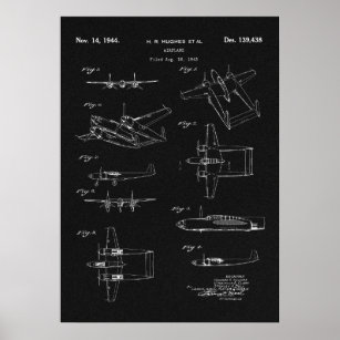 Poster de brevet d'avion Howard Hughes