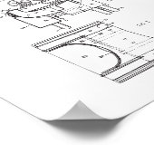 Poster de brevet de camion-feu vintage, pompier (Coin)