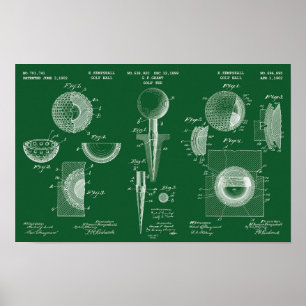 Poster de brevet de golf vintage 2 tableau de bord