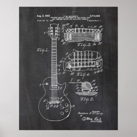 Poster de brevet de guitare (Devant)