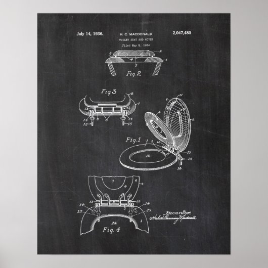 Poster de brevet de siège de toilette (Devant)