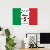 Poster de Buon Appetito avec dessin animé sur le d (Bureau à domicile)