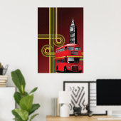 Poster de bus à deux étages de Londres (Bureau à domicile)