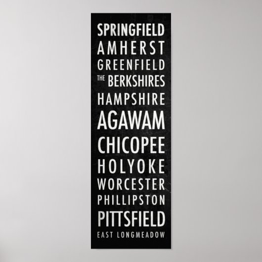 Poster de bus du Massachusetts - Masse occidentale (Devant)