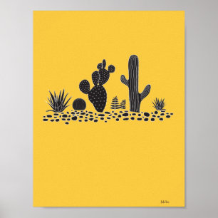 Poster de cactus jaunes et de succulents