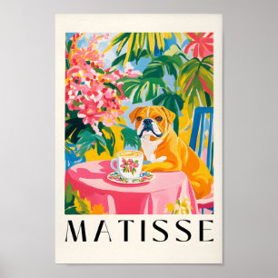 Poster de café amusant, anglais Bulldog Art, Henri