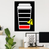 poster de café, basse caféine, ICONS, noir, (Bureau à domicile)