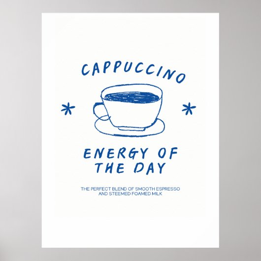 Poster de café Cappuccino| Drôle cadeau de l'amour (Devant)