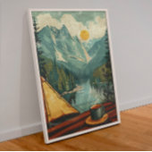 Poster de café et de camping vintage