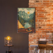 Poster de café et de camping vintage