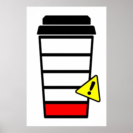 Poster de café, Faible caféine, Batterie basse, IC (Devant)
