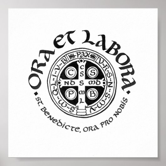 Poster de calligraphie St. Benedict (Devant)
