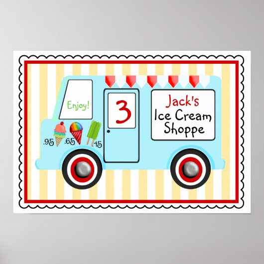 Poster de camion crème glacée - Garçons (Devant)