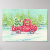 Poster de Camion Rouge de Noël Imprimer (Devant)