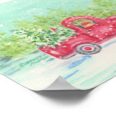 Poster de Camion Rouge de Noël Imprimer (Coin)